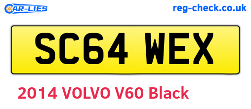 SC64WEX are the vehicle registration plates.