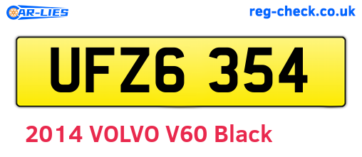 UFZ6354 are the vehicle registration plates.