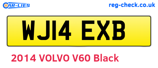 WJ14EXB are the vehicle registration plates.