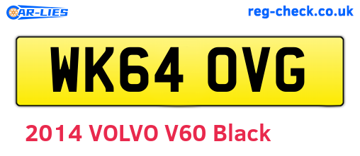 WK64OVG are the vehicle registration plates.