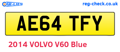 AE64TFY are the vehicle registration plates.