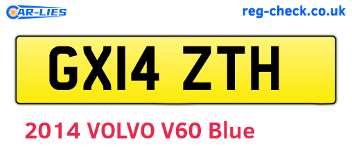GX14ZTH are the vehicle registration plates.