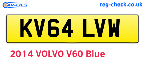KV64LVW are the vehicle registration plates.