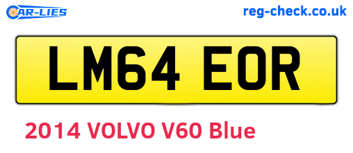 LM64EOR are the vehicle registration plates.