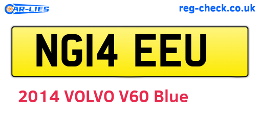 NG14EEU are the vehicle registration plates.