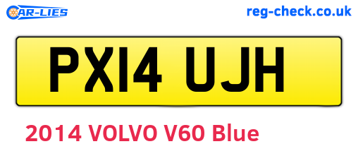 PX14UJH are the vehicle registration plates.