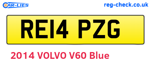 RE14PZG are the vehicle registration plates.