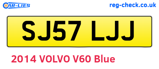 SJ57LJJ are the vehicle registration plates.