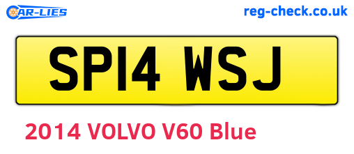 SP14WSJ are the vehicle registration plates.
