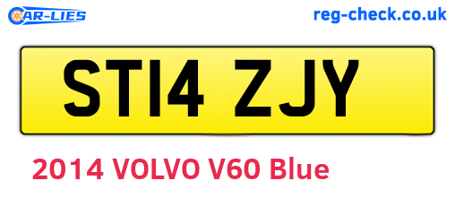 ST14ZJY are the vehicle registration plates.