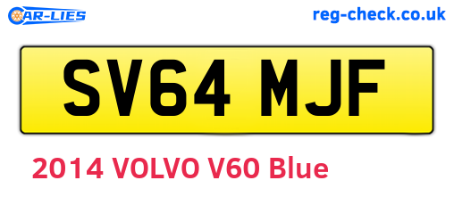 SV64MJF are the vehicle registration plates.