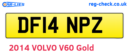 DF14NPZ are the vehicle registration plates.