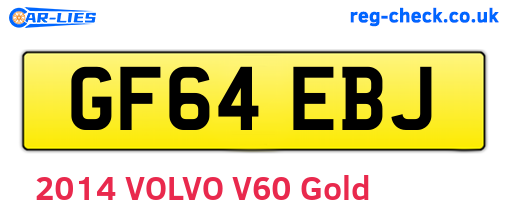 GF64EBJ are the vehicle registration plates.