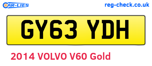 GY63YDH are the vehicle registration plates.