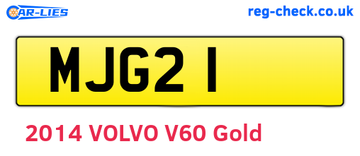 MJG21 are the vehicle registration plates.
