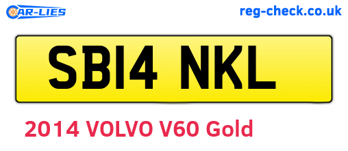 SB14NKL are the vehicle registration plates.