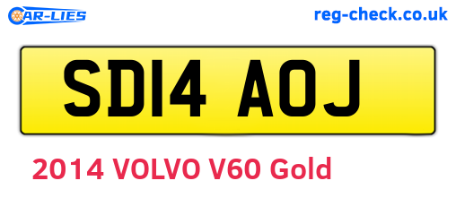 SD14AOJ are the vehicle registration plates.