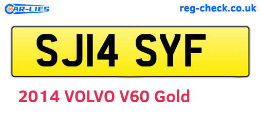 SJ14SYF are the vehicle registration plates.