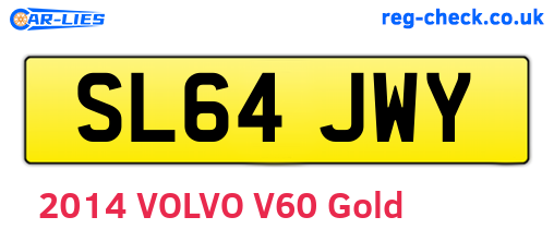 SL64JWY are the vehicle registration plates.