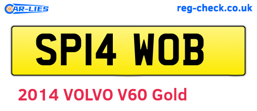 SP14WOB are the vehicle registration plates.