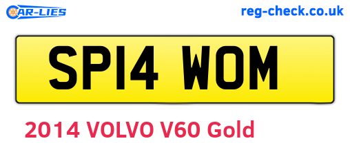 SP14WOM are the vehicle registration plates.
