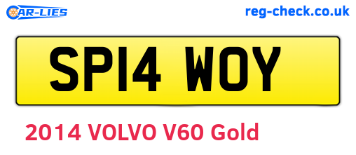 SP14WOY are the vehicle registration plates.