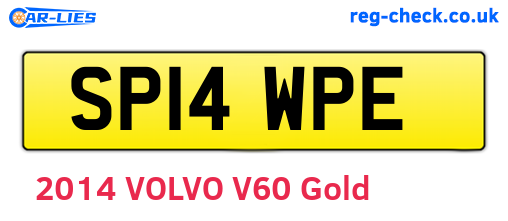 SP14WPE are the vehicle registration plates.
