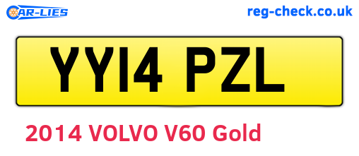 YY14PZL are the vehicle registration plates.