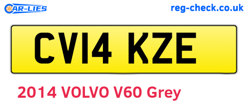 CV14KZE are the vehicle registration plates.