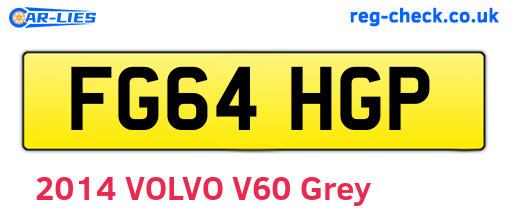FG64HGP are the vehicle registration plates.