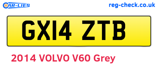 GX14ZTB are the vehicle registration plates.