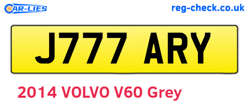 J777ARY are the vehicle registration plates.