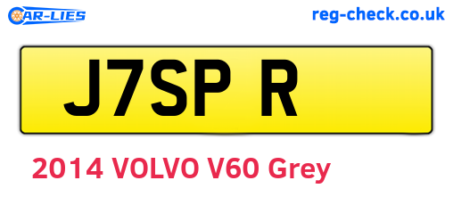 J7SPR are the vehicle registration plates.
