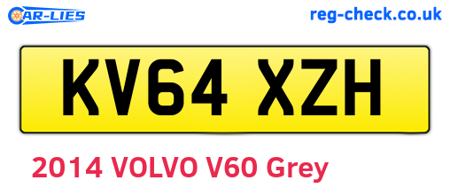 KV64XZH are the vehicle registration plates.