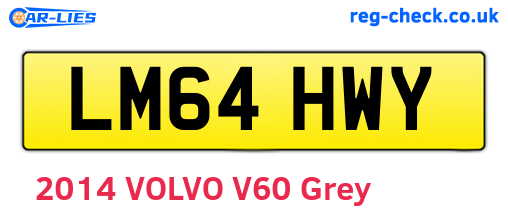 LM64HWY are the vehicle registration plates.