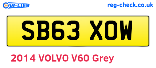 SB63XOW are the vehicle registration plates.