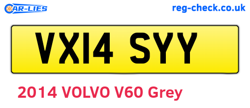VX14SYY are the vehicle registration plates.