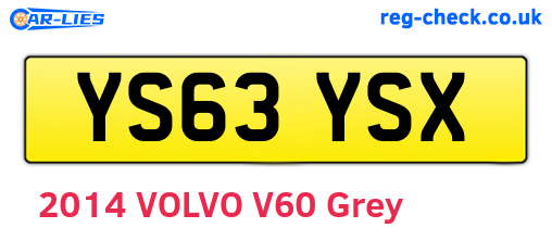 YS63YSX are the vehicle registration plates.