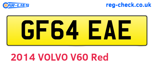 GF64EAE are the vehicle registration plates.