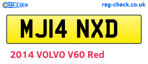MJ14NXD are the vehicle registration plates.