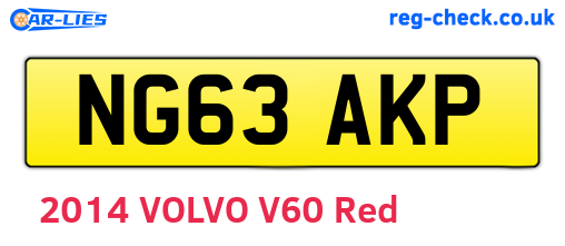 NG63AKP are the vehicle registration plates.