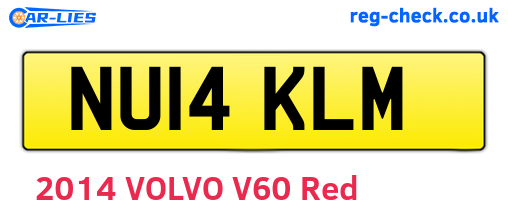 NU14KLM are the vehicle registration plates.