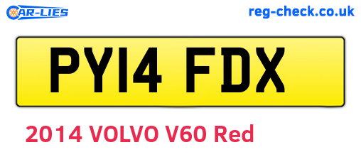 PY14FDX are the vehicle registration plates.