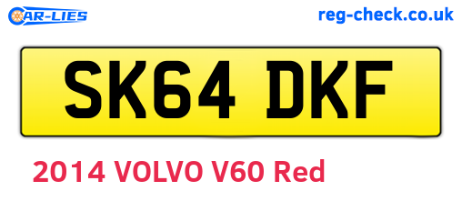 SK64DKF are the vehicle registration plates.