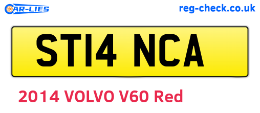 ST14NCA are the vehicle registration plates.