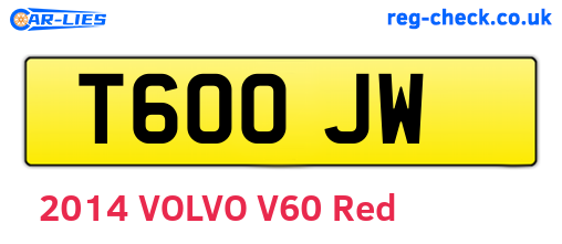 T60OJW are the vehicle registration plates.