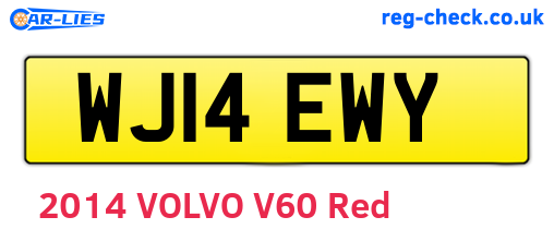 WJ14EWY are the vehicle registration plates.