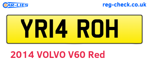 YR14ROH are the vehicle registration plates.