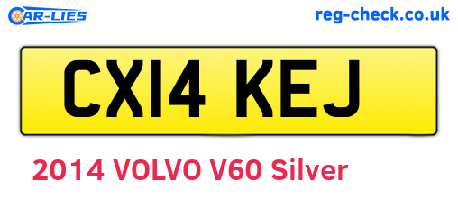 CX14KEJ are the vehicle registration plates.