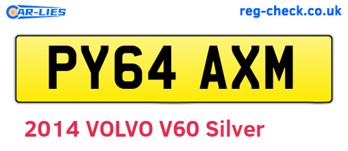PY64AXM are the vehicle registration plates.